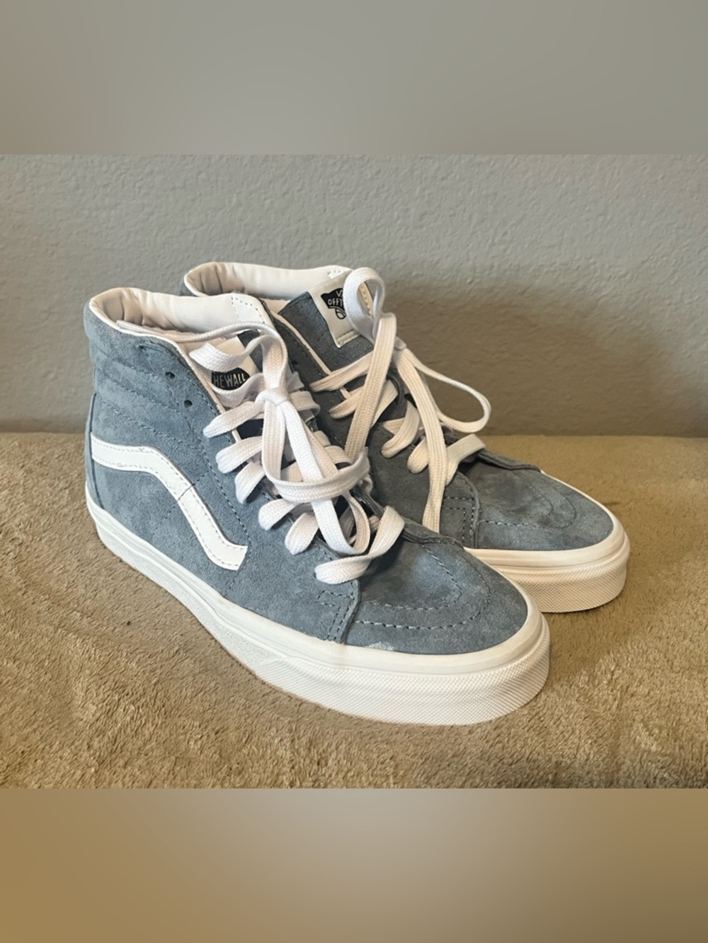 Vans Suede High Tops in Light Blue and White Women’s 5.5